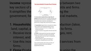 Two sector model of circular flow of income in short  📚trending viralviralvideos viralshort [upl. by Yelsek]