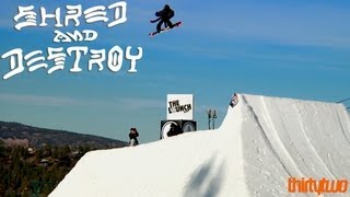 Shred and Destroy  Snowboarder Magazine The Launch 2013 [upl. by Halyhs]