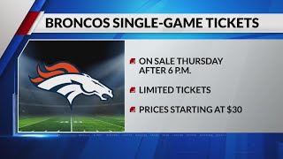 Denver Broncos singlegame tickets go on sale Thursday [upl. by Hilario95]