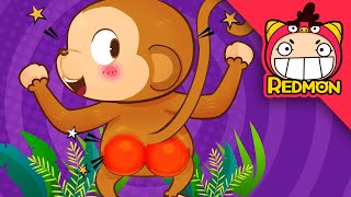 Monkey song  Animal Songs  Nursery Rhymes  animation for kids  REDMON [upl. by Vilhelmina]