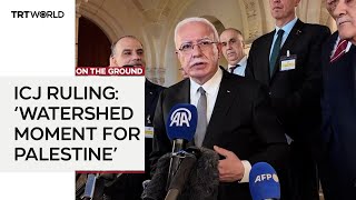 Palestinian Foreign Minister Riyad al Maliki briefs media after ICJ ruling on Israel’s occupation [upl. by Namra576]