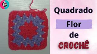 Como fazer um quadrado Flor de Crochê passo a passo ‐ Ótimo para fazer cobertor de Bebê🧶🎀 [upl. by Teodor]