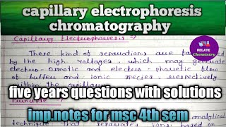 capillary electrophoresis chromatography  principle  Applications relatechemistry21 [upl. by Ahtennek]