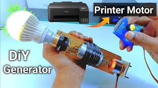 HOW TO MAKE GENERATOR FROM PRINTER 🖨️ MOTOR 🔥 diyprojects generator dcmotor diygenerator [upl. by Ailes448]