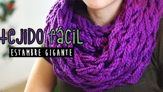 ¡BUFANDA FÁCIL EN 30 MIN Cómo tejer con las manos ✄ Craftingeek [upl. by Tillinger]