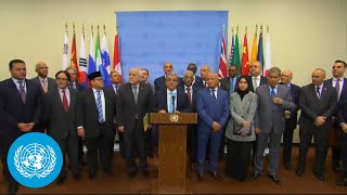 Israel Calling for a halt to arms transfers  Media Stakeout  United Nations [upl. by Welby622]