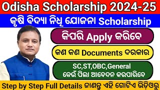 Krishi Vidya Nidhi Yojana Scholarship 2024  DocumentsEgilibilityAmountsCategoryCaste Details [upl. by Htebilil]