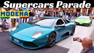 Modena Motor Valley Fest 2022  Ducati Motorbikes amp Supercars Parade  Engine Revs amp Sound [upl. by Enitnemelc]