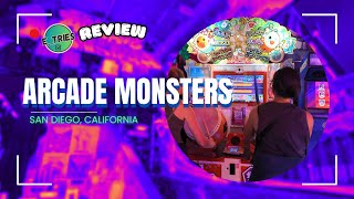 An ETries Honest Review  Going to the Biggest Arcade in San Diego Arcade Monsters 👾🤖 [upl. by Jacobina530]