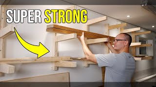 Store your lumber on the walls How to make your own lumber rack [upl. by Stafani]