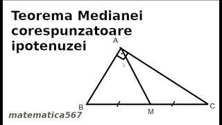 Teorema medianei corespunzatoare ipotenuzei [upl. by Paver754]