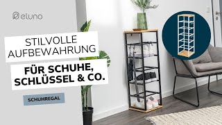 Offenes Schuhregal Praktischer Organizer mit Metall und Holz  für 6 Paar Schuhe  eluno [upl. by Knox449]