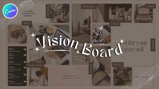 Minimal 2024 Vision Board in Canva Easy Steps  Sumincreates [upl. by Tiphanie]