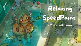 🌱Relaxing SpeedPaint  Color a sketch with me  Procreate [upl. by Tenom366]