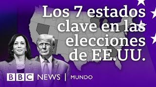 Cuáles son los 7 estados clave que definirán la elección entre Kamala Harris y Donald Trump [upl. by Eilram]