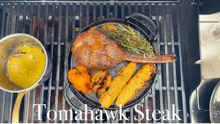 Tomahawk Ribeye Barbecued Steak Recipe [upl. by Marlena]