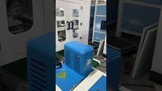 Hot melt adhesive box foldingmachineHot melt glue forming machine papertrays square box takeaway [upl. by Abdel552]