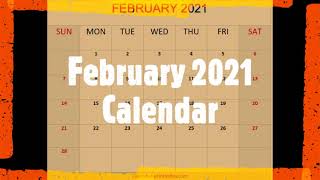 February 2021 Calendar Template by Calendarprintablescom [upl. by Onyx]