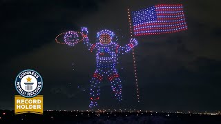 GUINNESS WORLD RECORD Fourth Of July Drone Show 1000 Drones [upl. by Rolyat]