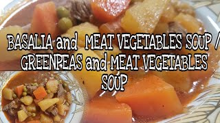 BASALIA AND MEAT VEGETABLES SOUP OR GREEN PEAS AND MEAT VEGETABLES SOUP ARABIC RECIPE🥰🤤 [upl. by Essilem902]