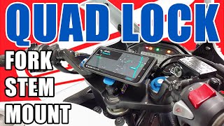 Quadlock Fork Stem Phone Mount Installation amp RoadTested Review [upl. by Ashmead313]