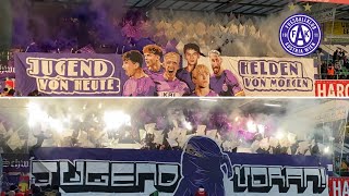 SV Ried  FK Austria Wien  Auswärtssupport FAK  Choreo KAI 2000  Pyro amp Stimmung  04032022 [upl. by Lia]