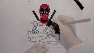 Coloring Hulk and Deadpool  Simple Superhero Coloring for Beginners [upl. by Tneicniv]