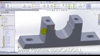 Plummer Block Video Tutorial SolidWorks Part 01  Casting [upl. by Tekla]