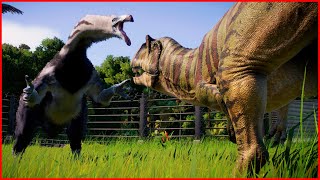 Metriacanthosaurus VS Segnosaurus  Jurassic Clash  Jurassic World Evolution 2 [upl. by Mourant]