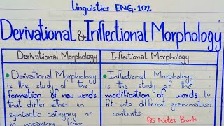 Derivational amp Inflectional Morphology  Different b\w Derivational and Inflectional morphology PU [upl. by Eigla]