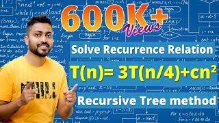 L210 Recurrence Relation Tn 3Tn4 cn2  Recursive Tree method  Algorithm [upl. by Tibbitts980]