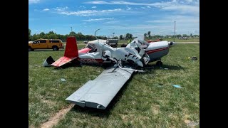 EAA AirVenture Oshkosh 2023  Midair collision between ELA gyro amp Rotorway helicopter [upl. by Silvain]