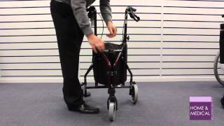 Demonstrating the push to lock braking system on the Lightweight Aluminium Tri Walker [upl. by Ramirolg]