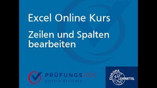 ExcelTutorial Zeilen und Spalten bearbeiten [upl. by Thurmann]