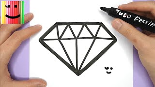 COMMENT DESSINER ET COLORIER UN DIAMANT FACILEMENT  Dessin pour Débutants [upl. by Laundes]