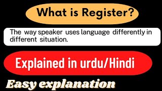 Register explanation  Register in sociolinguistics  speech Register  definition meaning [upl. by Dorrahs]