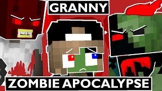 Monster School GRANNY VS ZOMBIE APOCALYPSE  Minecraft Animation Kids Mobs [upl. by Nylannej]