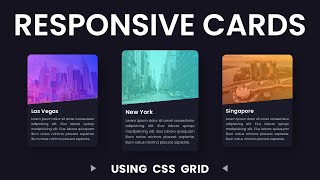 Responsive Cards Using CSS Grids [upl. by Llessur964]