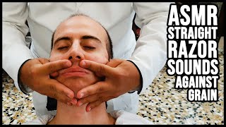 💈 🎧 MASTER of STRAIGHT RAZOR  AGAINST GRAIN  Old School Italian Barber  DEEP ASMR SHAVING SOUNDS [upl. by Tager117]