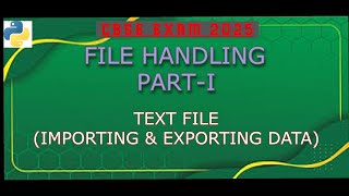 File Handling PartI  Import export data in python [upl. by Germana]