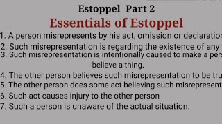 Estoppel Part 2 Essentials of estoppel Law of evidence [upl. by Roley414]