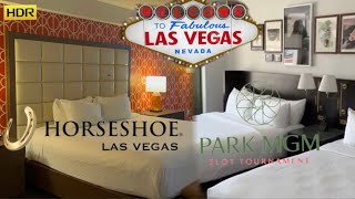 4K HDR Las Vegas MLife Slot Tournament Trip  Horseshoe amp Park MGM Rooms amp Food amp Zelda  May 2023 [upl. by Aikyn364]