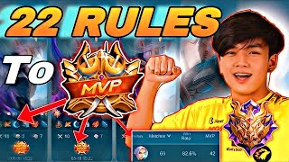 22 RULES TO FULL MVP STRAIGHT IN JUNGLE  MLBB GUIDE JUNGLE 2023 [upl. by Ydniahs943]