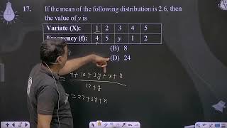 If the mean of the following distribution is 26 then the value of y is Variate X 1 [upl. by Zeiger]