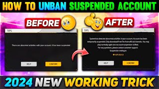 How To Unban Free Fire ID 2024  Free Fire ID Suspended Problem Solution  Recover Banned ID [upl. by Yenruogis]