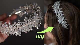 Create crystal headdress  DIY bridal headdress headdressmaking [upl. by Aidile749]