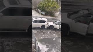 Hilarious Ice Slip Car quotAccidentquot Caught On Camera [upl. by Ayotl127]