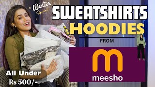 SWEATSHIRTS Haul from MEESHO💜💛  Winter collection 🧶 TyonOn  Honest Review  gimaashi [upl. by Breger]