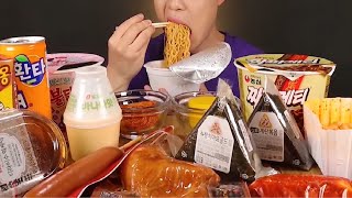 ASMR MUKBANG KOREAN CONVENIENCE STORE FOOD [upl. by Erialcyram]