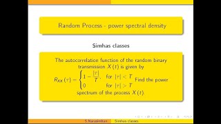 Spectraldensity  Find the spectral density through Auto correlation function problem 1 [upl. by Cinelli]